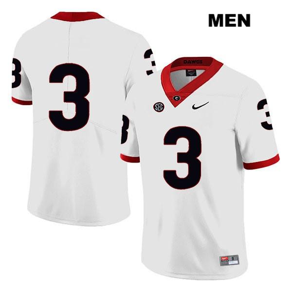 Georgia Bulldogs Men's Tyson Campbell #3 NCAA No Name Legend Authentic White Nike Stitched College Football Jersey KUJ3056BJ